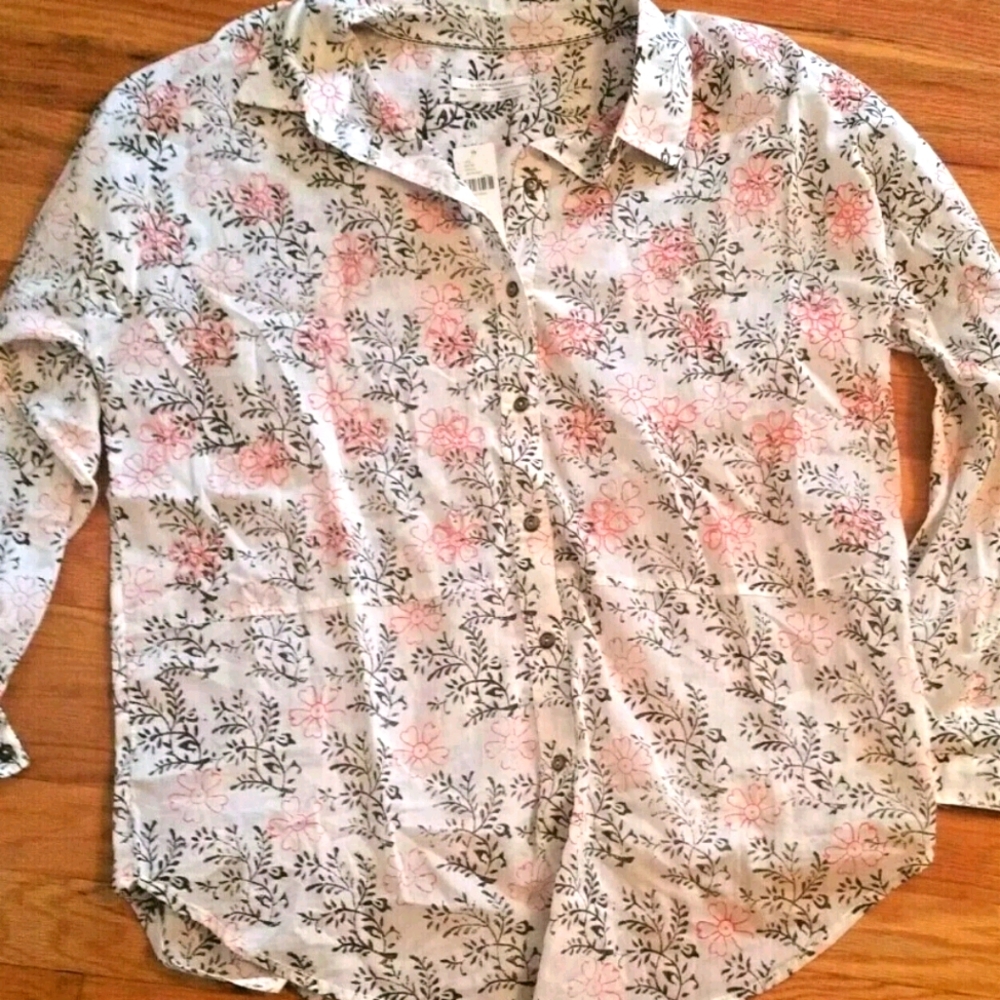 ANTHROPOLOGIE XS/S Enchanted Floral Buttondown Top